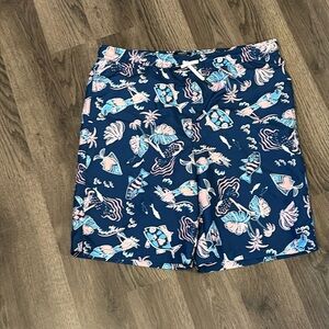 Crown & Ivy bone fish swimming trunks Sz L Boy